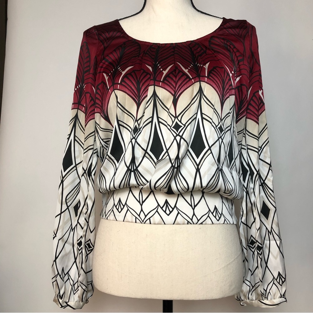 White House Black Market Ombre Geometric blouse - size 0